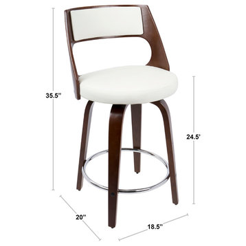 LumiSource Cecina Counter Stool With Swivel, Set of 2