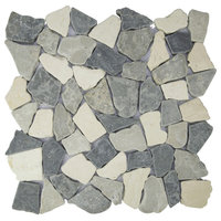 Fit Mosaic Tiles, White, Sterling, Gray, Sample