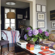Eclectic Living Room grey and purple