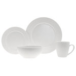 Godinger - Inventure 16 Piece Dinnerware Set - A contemporary classic with understated elegance. Quality that's durability and versatility for every meal. 10.50D x 0.50H Dinner Plate, 7.50D x 0.50H Salad Plate, 14 oz 4.50D x 3.00H Cereal Bowl, 10 oz 3.00D x 4.00H Mug