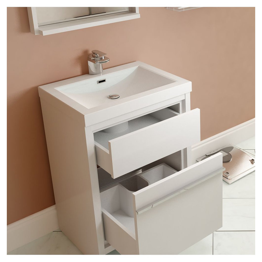 Greenville 24" Single Modern Bathroom Vanity White - Contemporary ...