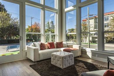 Minimalist living room photo in Vancouver