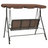 vidaXL Swing Chair Outdoor Swing Bench with Adjustable Canopy Coffee Steel
