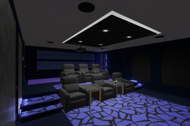 Blue Home Theater Room