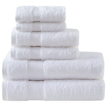 Madison Park Signature Luce 100% Egyptian Cotton 6 Piece Towel Set, White