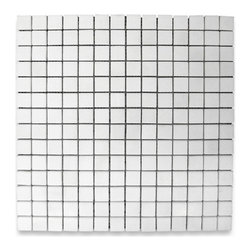 Stone Center Corp - White Thassos Marble Square Grid Mosaic Tile 3/4x3/4 Honed, 1 sheet - Wall And Floor Tile