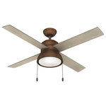Hunter - Hunter 51036 Loki, 52" 4 Blade Ceiling Fan with Light Kit and Pull Chain - Let the Loki ceiling fan be the finishing touch toLoki 52 Inch 4 Blade Weathered Copper Bar *UL Approved: YES Energy Star Qualified: n/a ADA Certified: n/a  *Number of Lights: 2-*Wattage:8w LED bulb(s) *Bulb Included:Yes *Bulb Type:LED *Finish Type:Weathered Copper