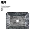VIGO Rectangular Titanium Glass Vessel Bathroom Sink