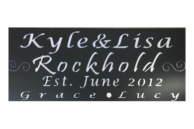 Anniversary sign with children names