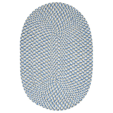 Confetti Rug, Blue, 2'x6' Oval Runner