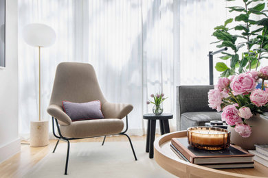 Danish living room photo in New York