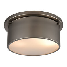 Art Deco  2 Light Flush Mount in Black Nickel Finish