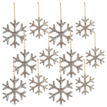 Snowflake Ornament, 12-Piece Set, 7"H, 9.25"H Mdf