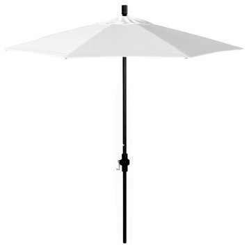 7.5' Patio Umbrella Matted Black Pole Fiberglass Rib Collar Tilt Pacifica, Natural