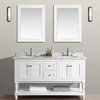 Cape Cod 60" White Bathroom Vanity, Without Mirror
