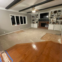 Extend Kitchen Floor To Move Half Wall For Larger Island