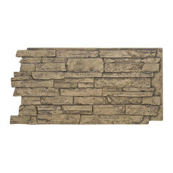 141-BRIGHTON FAUX WIDE STACKED STONE WALL PANELS - 24"H - Wall Panels