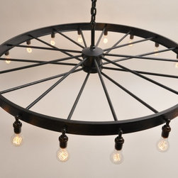 Form & Reform - Horseless Carriage Wheel, 48", offset spokes - Chandeliers
