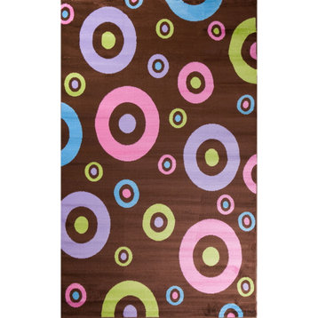Concord Global Alisa 2398 Dots In Dots Rug 2'7"x4'1" Brown Rug