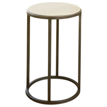Hammary Modern Basics Round End Table With Textured Bronze Base