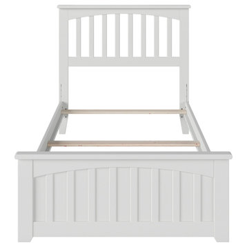Mission Twin Bed With Mfb, White