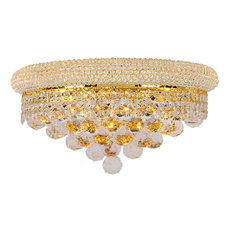 French Empire 3-Light Crystal Wall Sconce, Large, Gold Finish