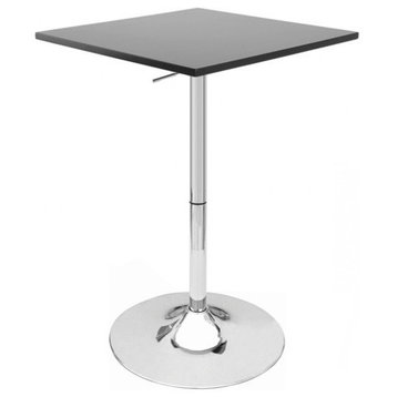 Modern Home Zeta Contemporary Adjustable Height 24" Bar Table - Polished Chrome