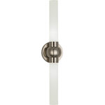 Robert Abbey - Robert Abbey B6900 Daphne - 23.75" 20W 2 LED Wall Sconce - Black/White  Shade Included: YeDaphne 23.75" 20W 2  Antique Silver WhiteUL: Suitable for damp locations Energy Star Qualified: n/a ADA Certified: n/a  *Number of Lights: Lamp: 2-*Wattage:10w LED bulb(s) *Bulb Included:Yes *Bulb Type:LED *Finish Type:Antique Silver