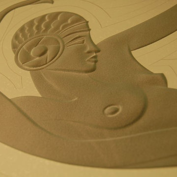 Carved and Sandblasted Glass -Josephine Baker