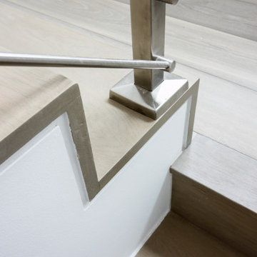 75_Modern Stairway: White Oak & Stainless Steel Balustrade, McLean VA 22101