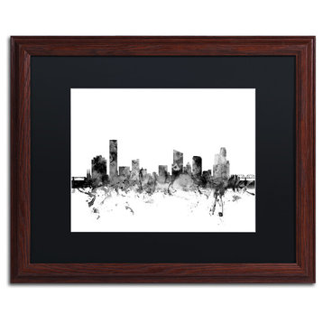 Michael Tompsett 'Grand Rapids MI Skyline B&W' Matted Framed Art, 16x20