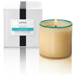 LAFCO - French Lilac Pool House Candle - Created with natural essential oil-based fragrances, this candle is richly optimized for a 90-hour burn time. The clean-burning soy and paraffin blend is formulated so that the fragrance evenly fills the room. Each hand blown vessel is artisanally crafted and can be re-purposed to live on long after the candle is finished.