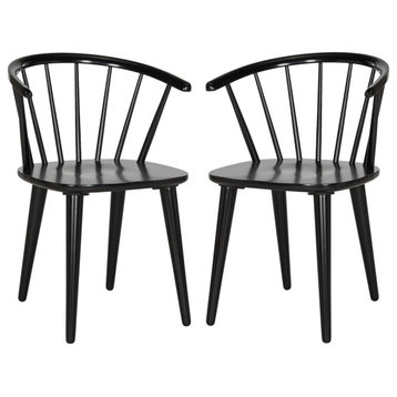 Safavieh Blanchard Curved Spindle Side Chairs, Set of 2, Black