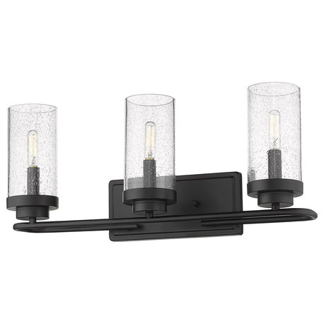 Golden Holden 3-LT Bath Vanity Light 2380-BA3 BLK-SD, Matte Black