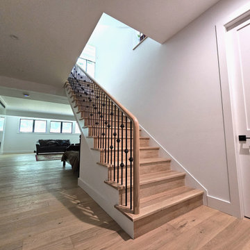 Project #120 | White Oak Staircase with Iron Balusters