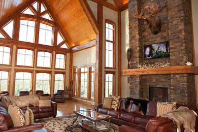 Example of a minimalist living room design in Other