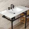 KVBH37227W8ORB 37" Console Sink with Brass Legs (8-Inch, 3 Hole)
