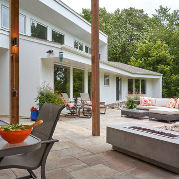 Modern Walkout Backyard in Bloomington