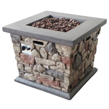 GDF Studio Crawford Outdoor Square Fire Pit, 40,000 BTU