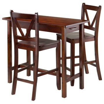Sally 3-Piece Breakfast Table Set With 2 V-Back Stool