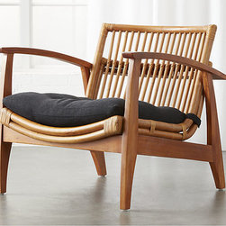 Noelie Rattan Lounge Chair with Cushion | CB2 - Baby And Kids