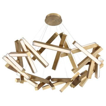 Modern Forms Chaos 31-Light 61" in Aged Brass