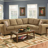 Chelsea Home 2-Piece Sectional in Temperance Brownstone-Bolt Autumn Rays Pillows