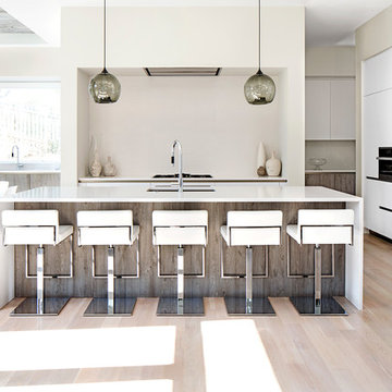 WAY Artic White Soft Melamine & Fossil Oak Matrix Kitchen in Arlington