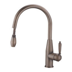 Antique Brass Finish Pull Out One Hole One Handle Kitchen Tap AQ9406 - Kitchen Faucets