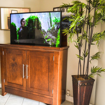 Automated TV Lift Cabinet in Solid Cherry (The Richmond)
