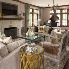 Mantle above fireplace
