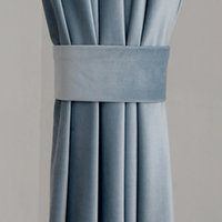 Luxury Velvet Curtain Panels, Gray Blue Willow, Set of 2, Rod Pocket 50"x120"
