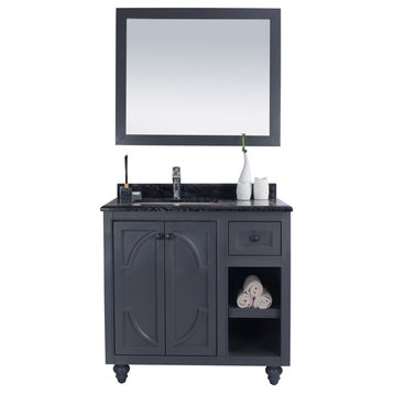 Laviva 313613-36G-BW Odyssey 36" Maple Grey Vanity With Black Wood Counter