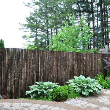 Bamboo Privacy Panels over Existing Chain Link Fencing